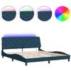vidaXL Giroletto con LED senza Materasso Blu 180x200 cm in Velluto