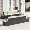 vidaXL Set Divano da Giardino con cuscino 9 pcs Nero Poly Rattan
