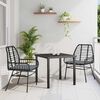 vidaXL Set da Pranzo per Giardino 3 pcs Nero polyrattan