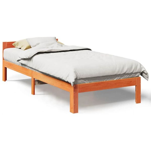vidaXL Letto senza Materasso Marrone Cera 80x200 cm Legno di Pino