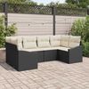 vidaXL Set Divano da Giardino 6 pcs Nero e Crema polyrattan