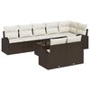 vidaXL Set di divani con cuscino 9 pcs Marrone e bianco polyrattan