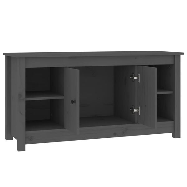 vidaXL Mobile Porta TV Grigio 103x36,5x52 cm in Legno Massello di Pino