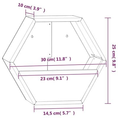 vidaXL Fioriere da Parete 2 pz Ruggine in Acciaio Corten 30x10x25 cm