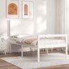 vidaXL Letto per Anziani con Testiera Bianco Single in Legno Massello