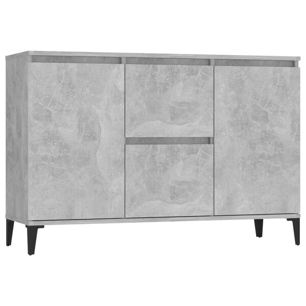 vidaXL Credenza Grigio Cemento 102x35x70 cm in Legno Multistrato