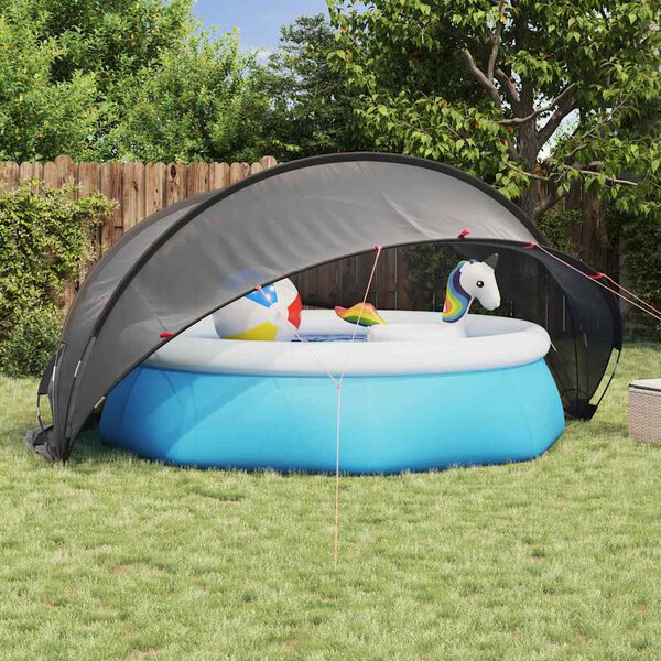 vidaXL Dome Piscina Nero 405 x 405 x 192 cm