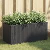 vidaXL Fioriere da Giardino con 2 Vasi Nere 72x30x32 cm in Polyrattan
