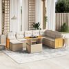 vidaXL Set Divano da Giardino 9 pz con Cuscini Beige in Polyrattan