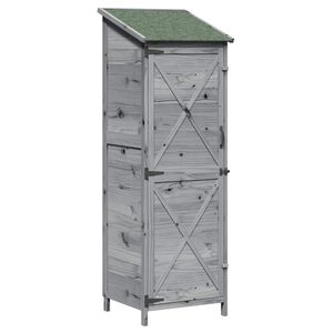 vidaXL Capanno da Giardino con tetto Grigio 59,5 x 56 x 176,5 cm