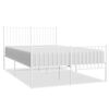 vidaXL Giroletto con Testiera e Pediera Metallo Bianco 135x190 cm