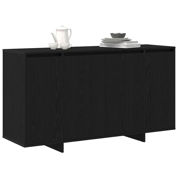 vidaXL Credenza Rovere Nero 135 x 41 x 75 cm Legno multistrato