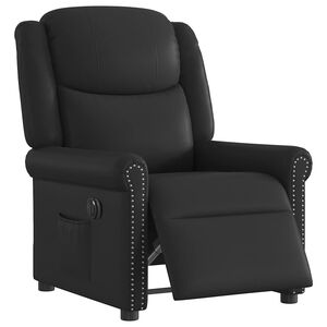 vidaXL Poltrona Reclinabile Elettrica Nero Lucido Similpelle