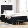 vidaXL Letto a molle con materasso Nero 120 x 200 cm Tessuto