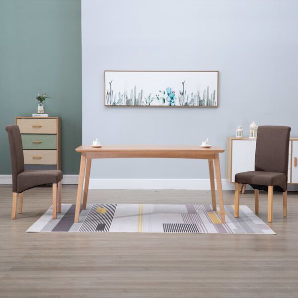 vidaXL Sedie da Pranzo 2 pz Marroni in Tessuto