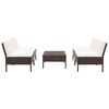 vidaXL Set Divani da Giardino 5 pz con Cuscini in Polyrattan Marrone