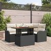 vidaXL Set Divano da Giardino con archiviazione 5 pcs Nero Poly Rattan