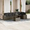 vidaXL Set Divani da Giardino 7 pz con Cuscini Grigio in Polyrattan