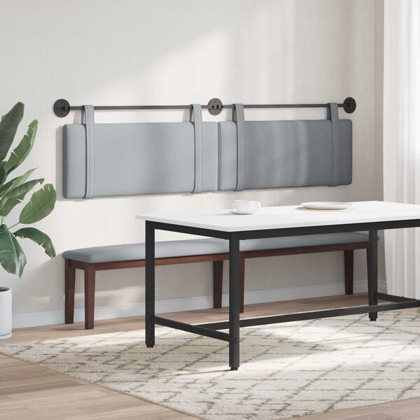 vidaXL Testata appesa Grigio chiaro 210 x 55 x 5 cm Tessuto