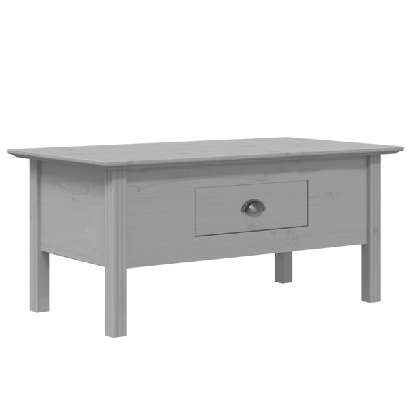 vidaXL Tavolino da Salotto BODO 100x55x46cm Legno Massello Pino Grigio