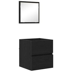 vidaXL Mobile da Bagno Rovere Nero 41 x 38,5 x 45 cm Legno multistrato