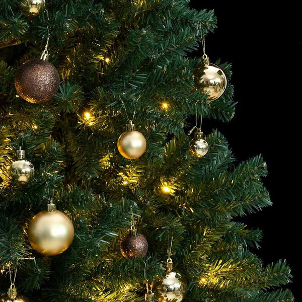vidaXL Albero Natale Incernierato con 300 LED e Palline 240 cm