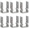 vidaXL Picchetti per Recinzione 6 pz Argento 9x6x15 cm Acciaio Zincato