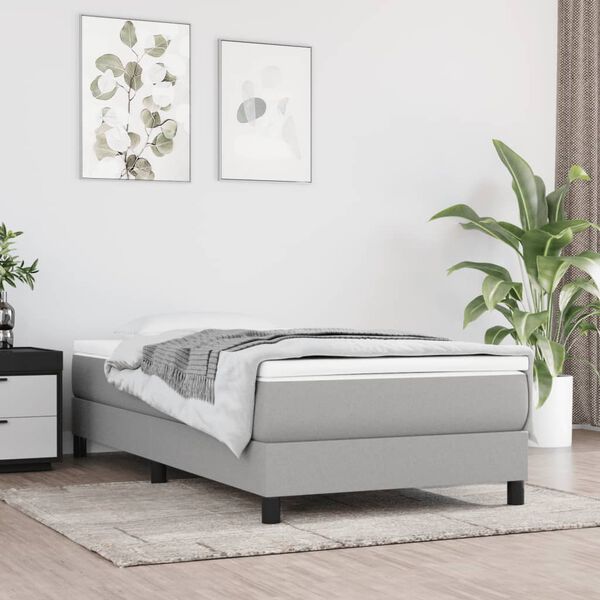 vidaXL Struttura Letto a Rete a Molle Grigio Chiaro 80x200 cm Tessuto