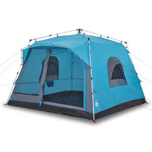 vidaXL Tenda Familiare Cabina 7 Persone Blu a Rilascio Rapido