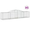 vidaXL Cesti Gabbioni ad Arco 5 pz 300x50x60/80 cm Ferro Zincato