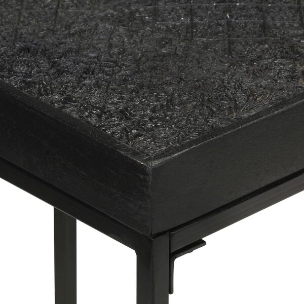 vidaXL Tavolo Consolle Nero 110x35x76 cm Massello di Acacia e Mango