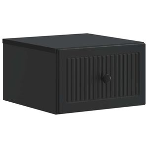 vidaXL Mobiletto da notte a muro con cassetto Nero 33 x 34,5 x 20 cm