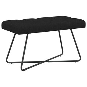 vidaXL Panchina con bottoni imbottiti Nero 80 x 40 x 46 cm Tessuto