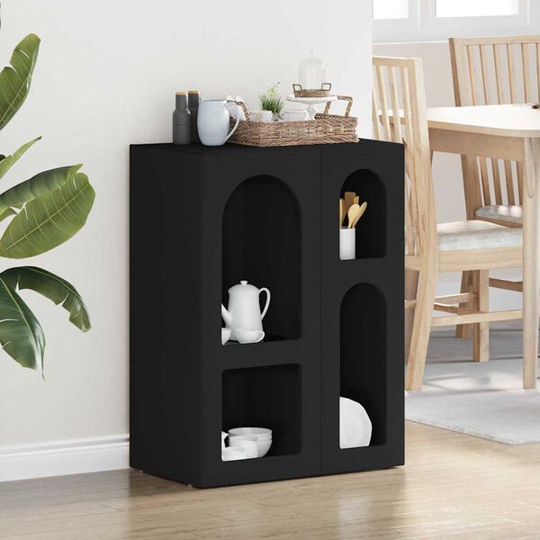 vidaXL Credenza Nero 59 x 35 x 80.5 cm Legno multistrato