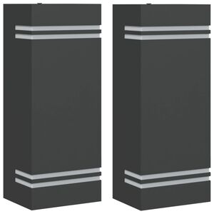 vidaXL Applique da Esterno 2 pz Nere in Acciaio Inossidabile