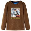 vidaXL Maglietta Bambini Maniche Lunghe Cognac M&eacute;lange 116