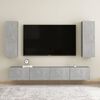 vidaXL Mobile Porta TV Grigio Cemento 30,5x30x90 cm Legno Multistrato
