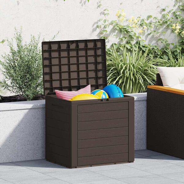 vidaXL Baule da Giardino Marrone 58,5x46x55 cm in Polipropilene