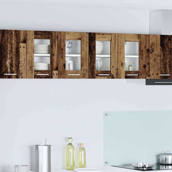 vidaXL Armadio pensile con porta 2 pcs Legno vecchio 60 x 31 x 40 cm