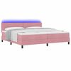 vidaXL Letto a Sorgente LED con materasso Rosa 200 x 200 cm Velluto