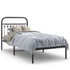 vidaXL Giroletto con Testiera in Metallo Nero 90x190 cm