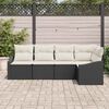 vidaXL Set Divano da Giardino 5 pcs Nero e Bianco polyrattan