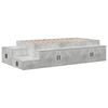 vidaXL Struttura letto con contenitore Grigio cemento 80 cm