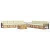 vidaXL Set di divani da esterno 9 pz Bianco e Crema Poliestere