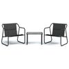 vidaXL Set Salotto da Giardino 3 pz con Cuscini in Acciaio Antracite