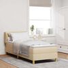 vidaXL Letto a molle con materasso Crema 80 x 200 cm Tessuto