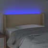 vidaXL Testiera a LED Crema 93x16x78/88 cm in Tessuto
