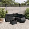 vidaXL Set Divano da Giardino 6 pz con Cuscini Nero in Polyrattan