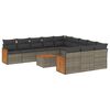 vidaXL Set Divani da Giardino 12 pz con Cuscini Grigio in Polyrattan
