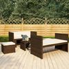 vidaXL Set Divani da Giardino 5 pz con Cuscini in Polyrattan Marrone
